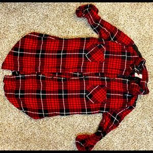 Button up long sleeve paid with black lace. Size medium